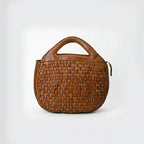 Genuine Leather Woven Western Handle Bag