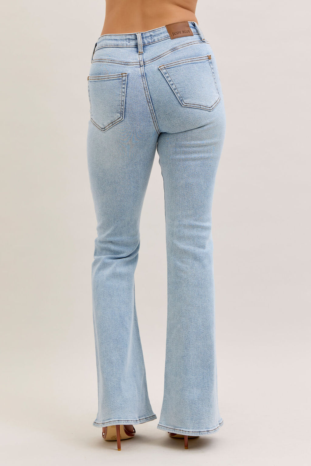 Judy Blue Light Wash Button Fly, Front Pocket Jeans