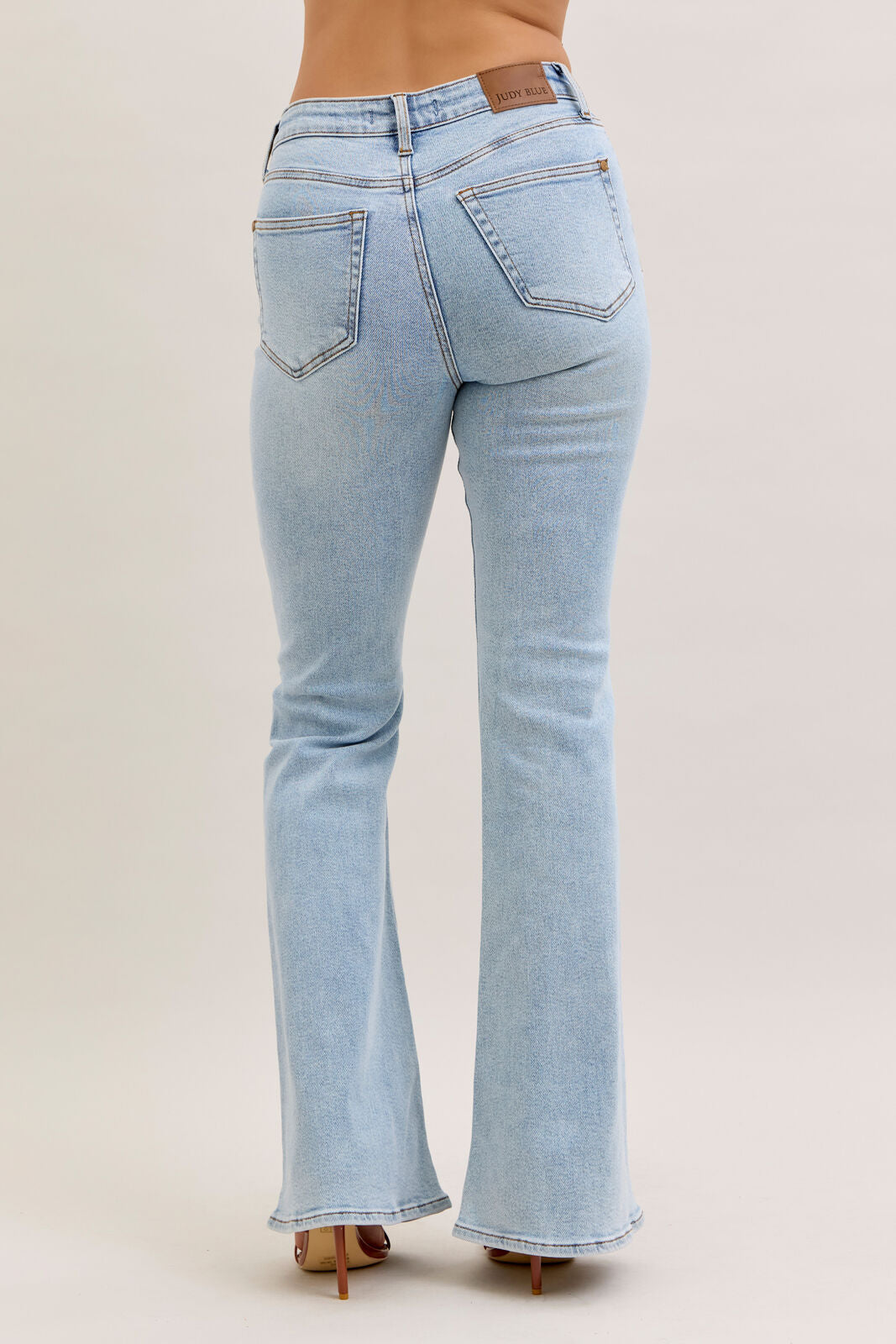 Judy Blue Light Wash Button Fly, Front Pocket Jeans