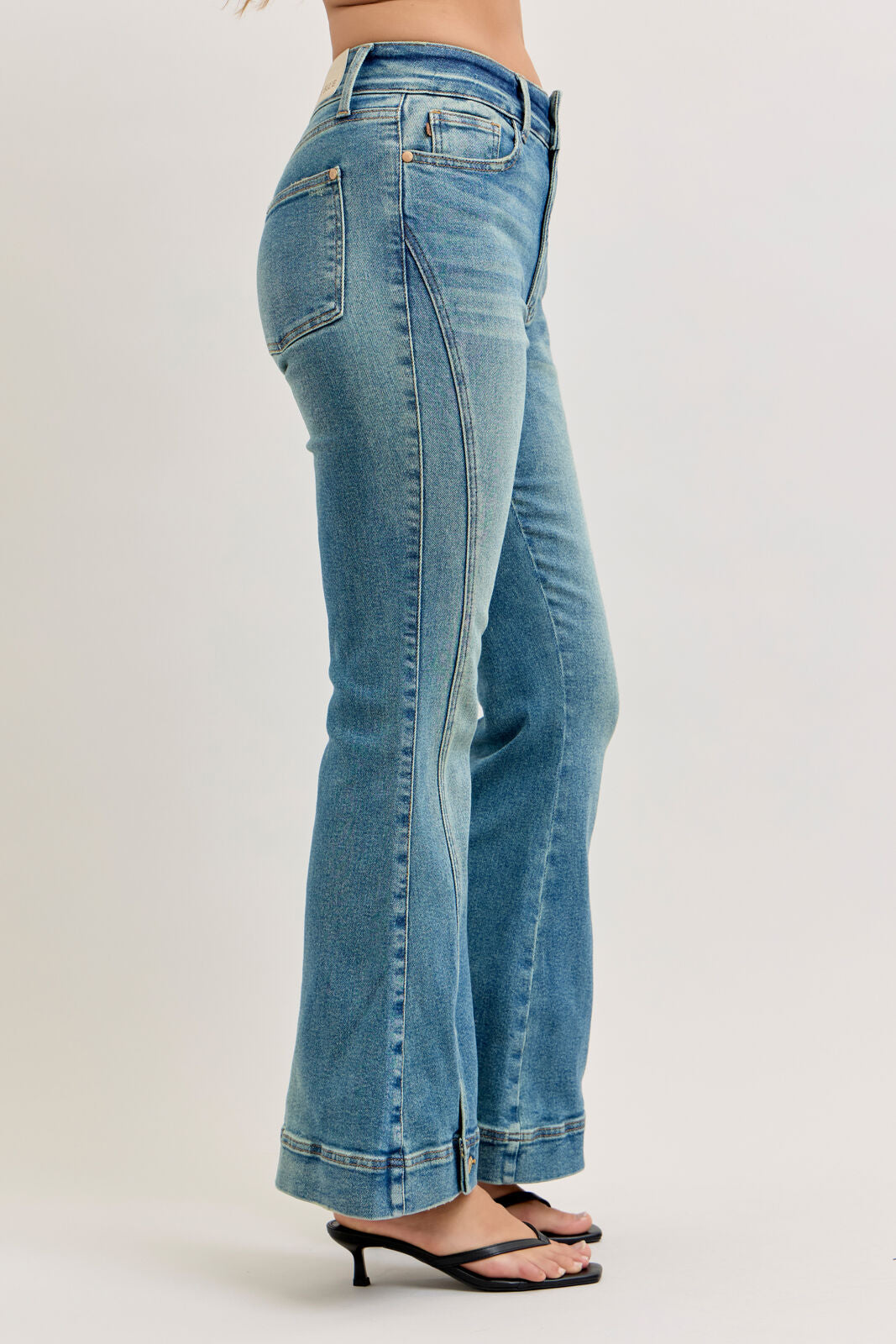 Judy Blue High Waist Vintage Wash Flare in Reg and Plus Sizes