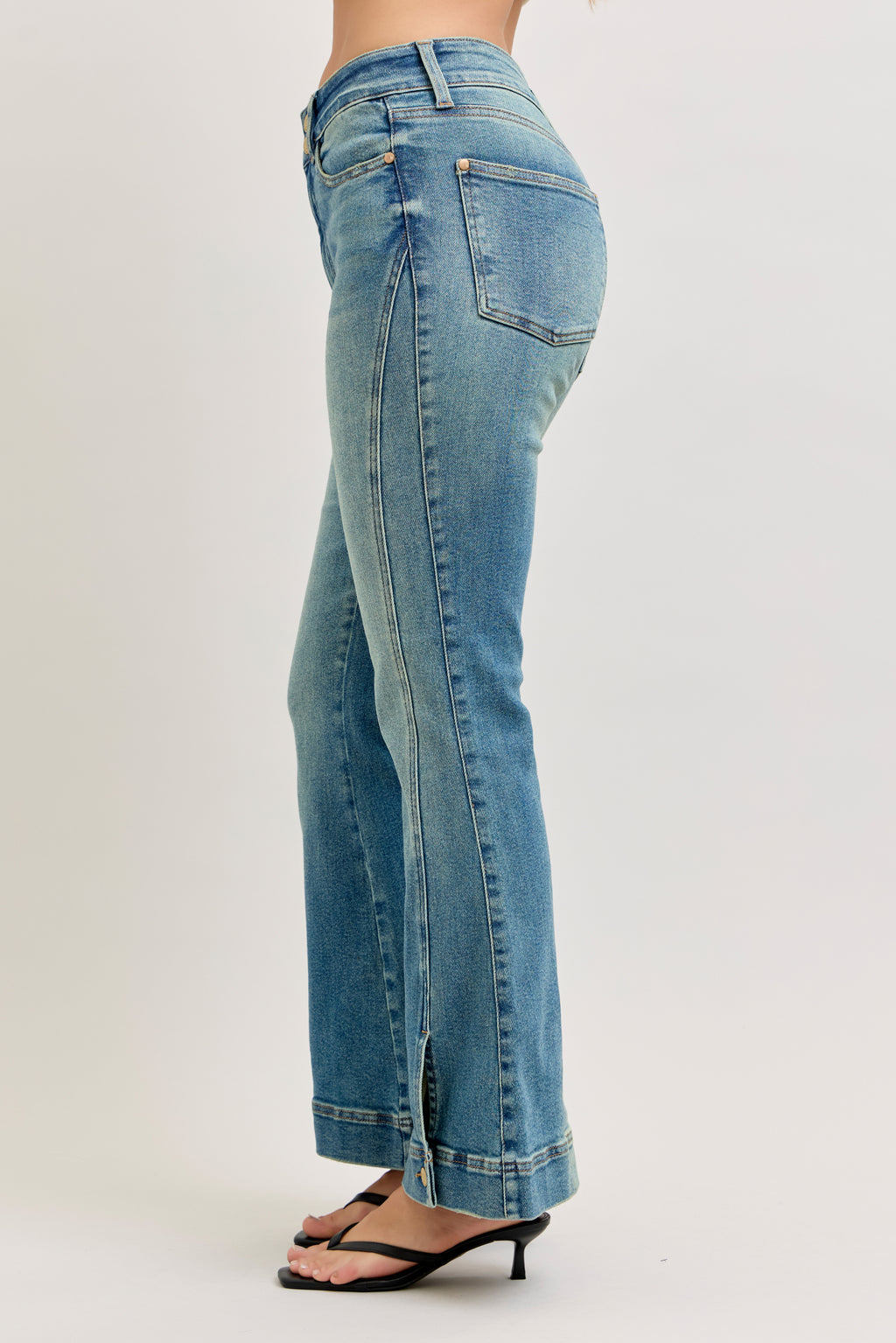 Judy Blue High Waist Vintage Wash Flare in Reg and Plus Sizes
