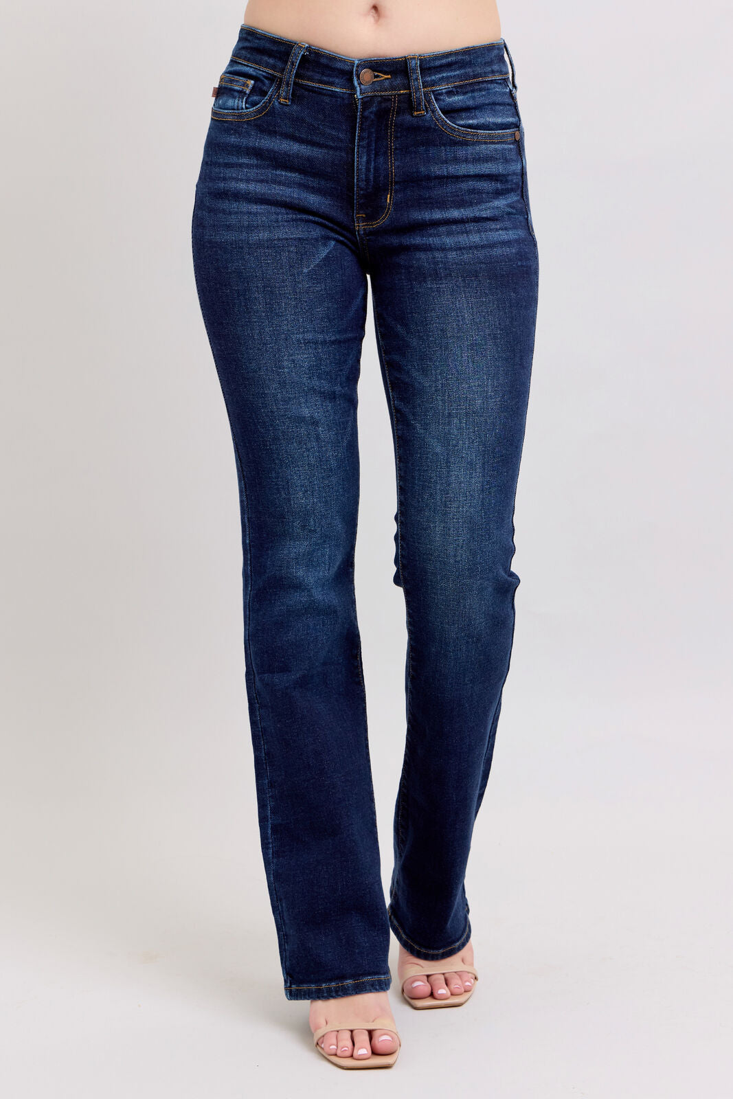 Blue jeans on a white background