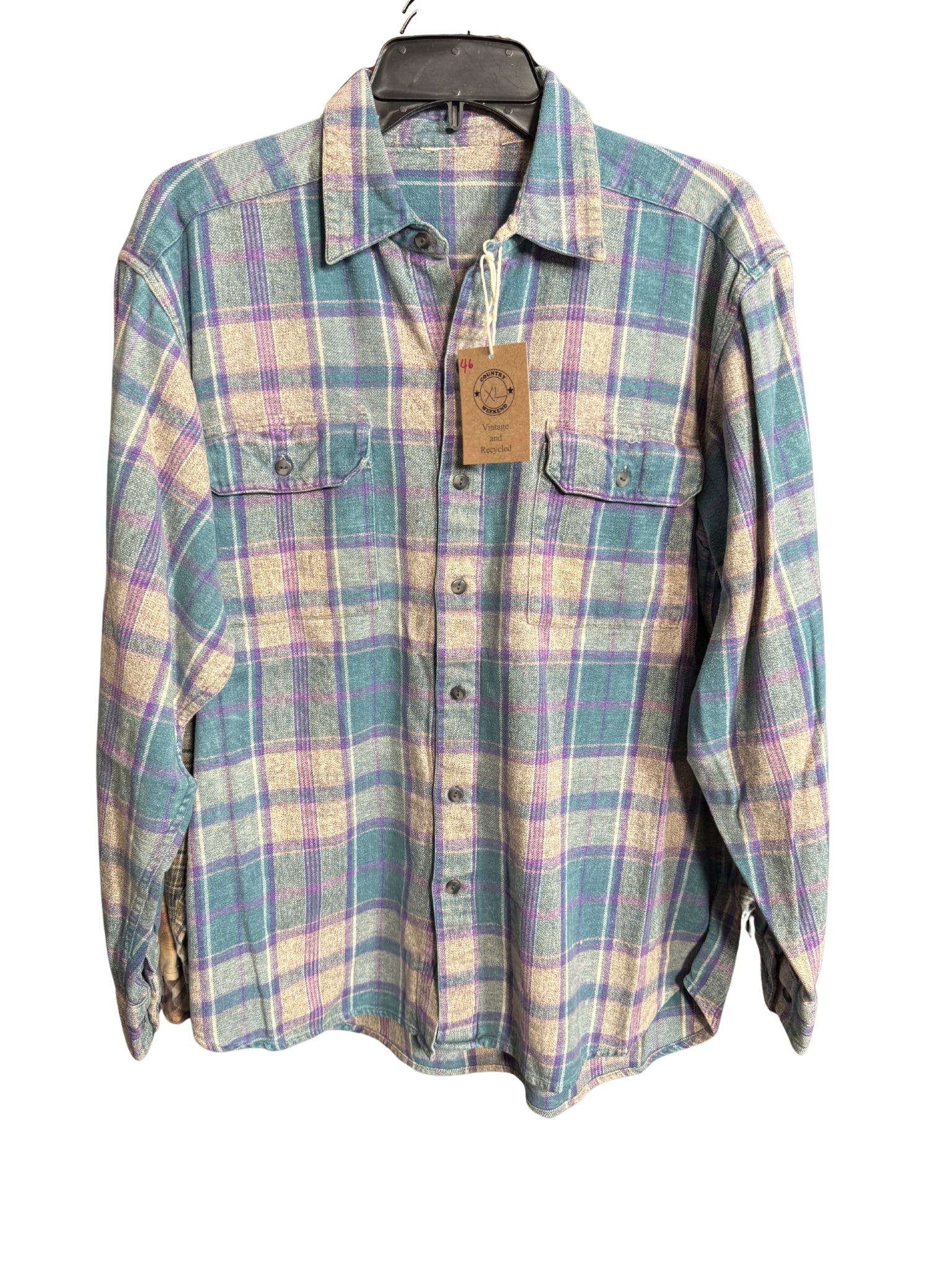 Mineral Washed Vintage Flannel Shirt