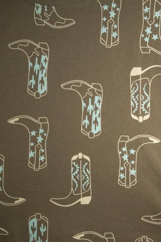 Boot Scootin’ Western Print Tee