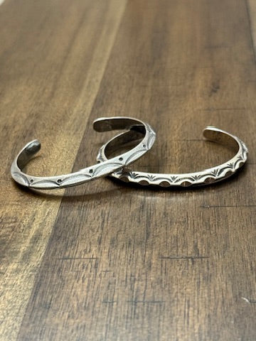 Mary and Everette Teller Sterling Silver Cuffs