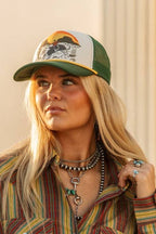 Armadillo Cowboy Trucker Hat – Green