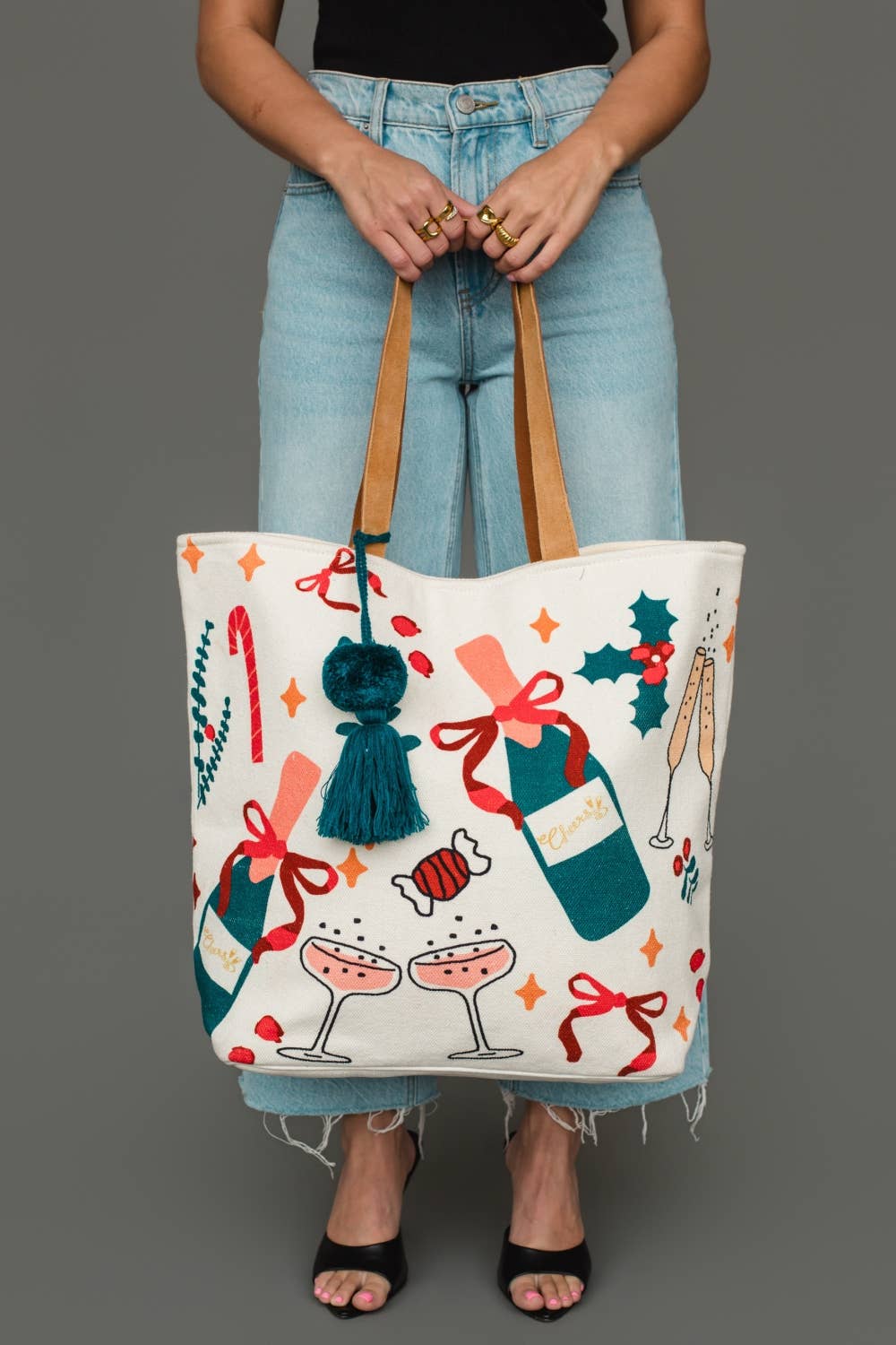 Merry & Tipsy Christmas Tote Bag