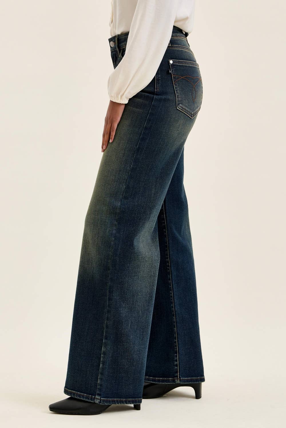 Judy Blue Whisky Night Retro Wide Leg Jeans
