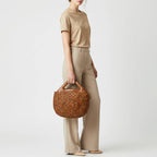 Genuine Leather Woven Western Handle Bag