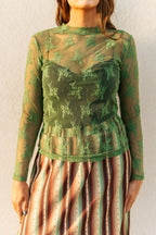 Sheer Lace Top in Green