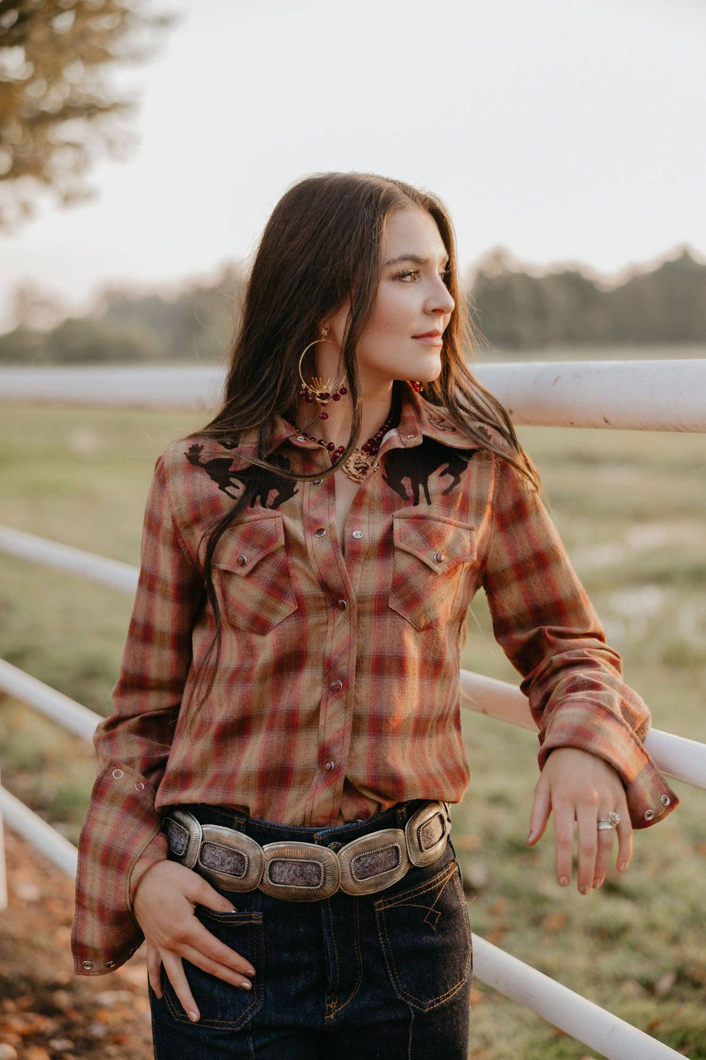 Pretty Plaid Cowboy Button Up