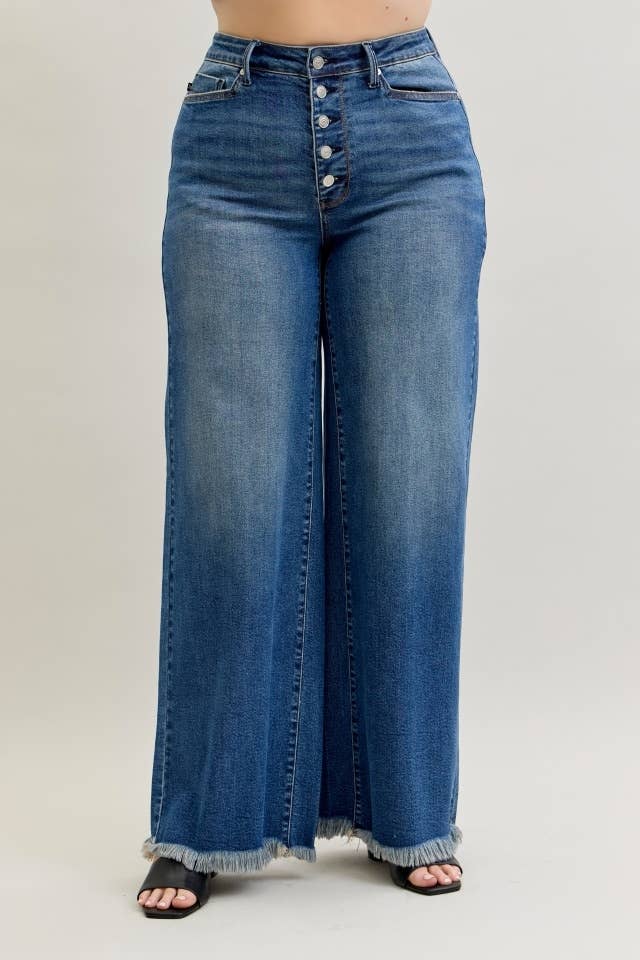 Plus - Judy Blue High Waist Column Straight Jeans