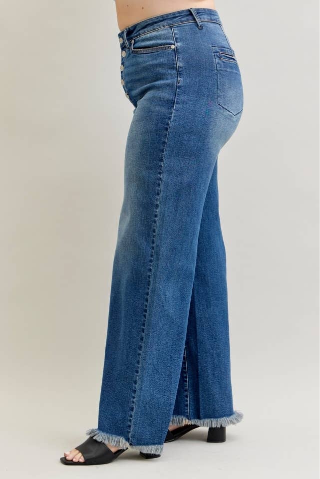 Plus - Judy Blue High Waist Column Straight Jeans