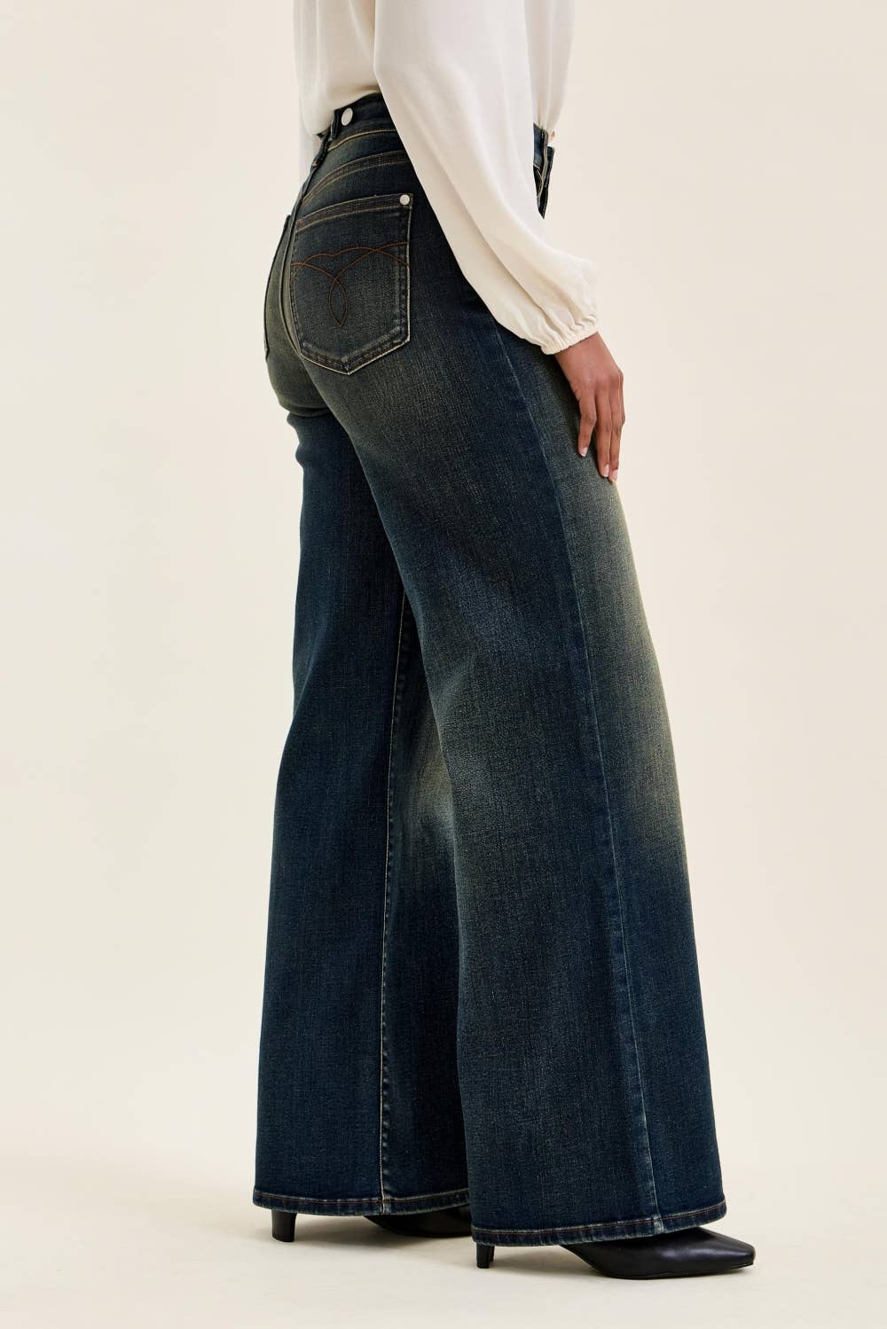 Judy Blue Whisky Night Retro Wide Leg Jeans
