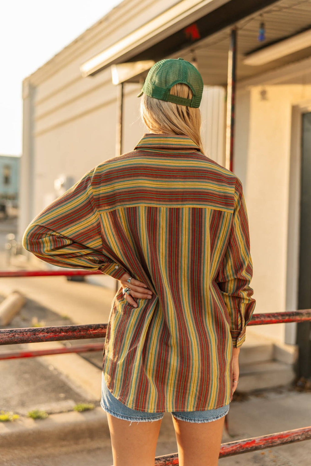 Desert Sunset Stripe Pearl Snap Shirt