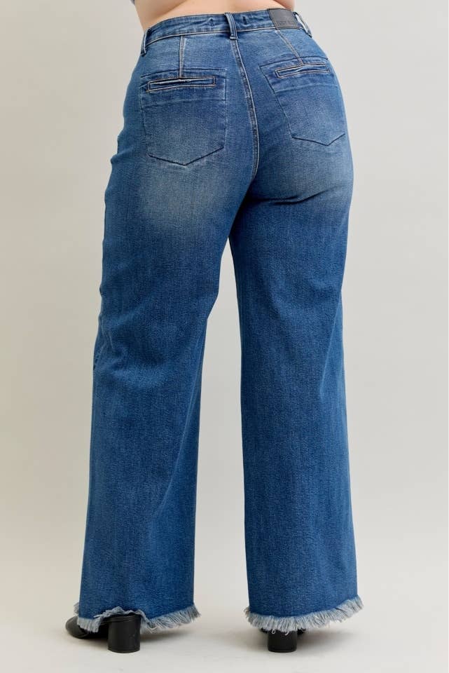 Plus - Judy Blue High Waist Column Straight Jeans