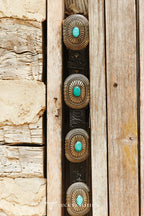 Oval Concho Belt with Turquoise Accents