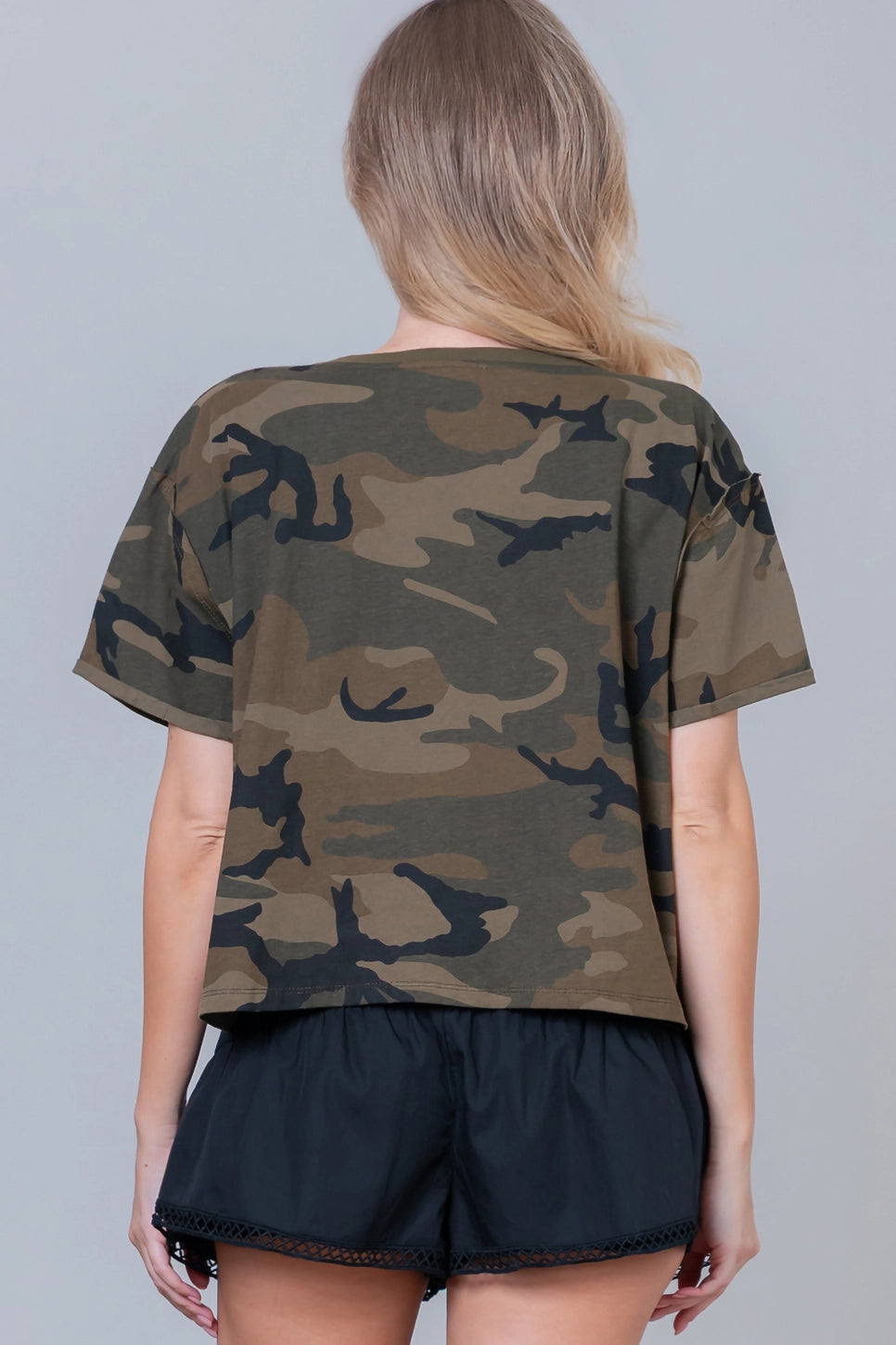 Lucky Star Camo Cropped Tee