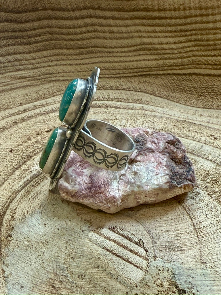 2 Stone and Sterling Silver Rings by Cordell Platero