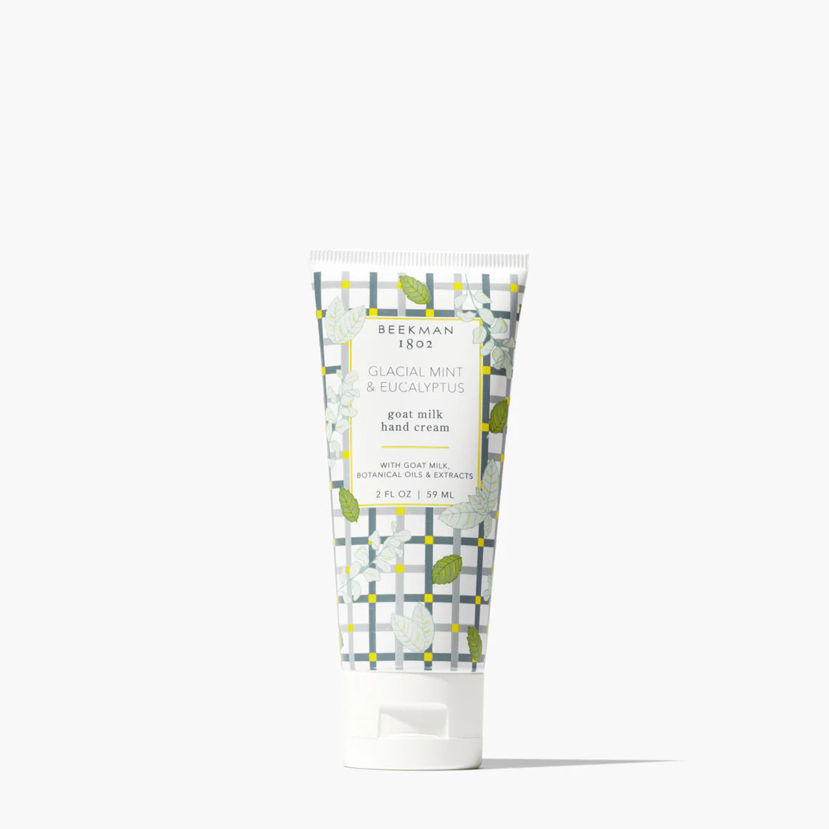 Tube of Beekman 1802 hand cream on a white background