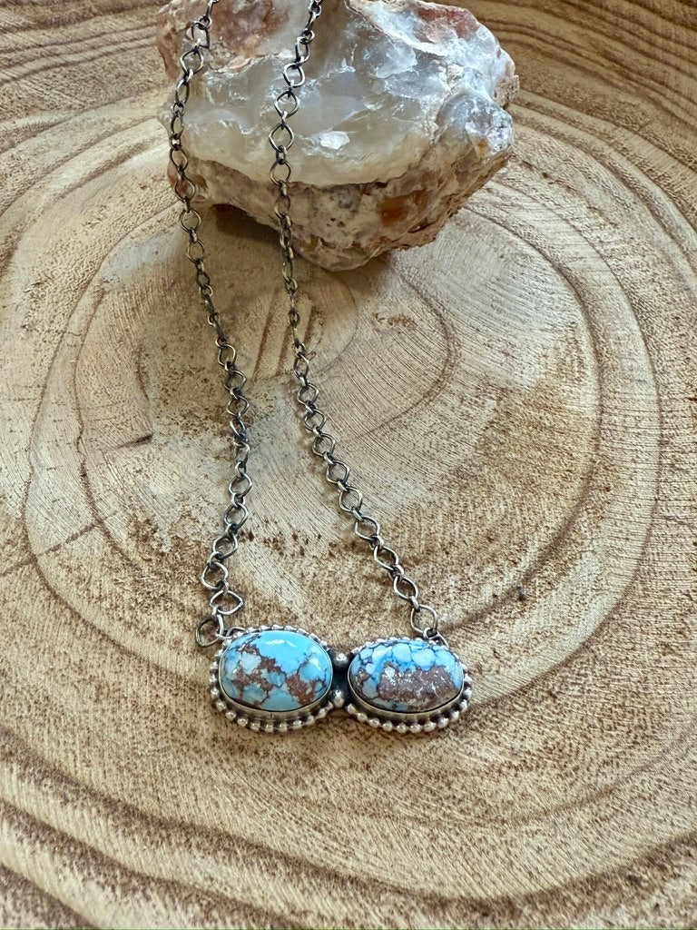 2 stone Golden Hills Fixed Pendant Necklace