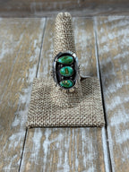 Desert Oasis Shadowbox Ring  Sonoran Gold Turquoise Ring by Genevieve Francisco