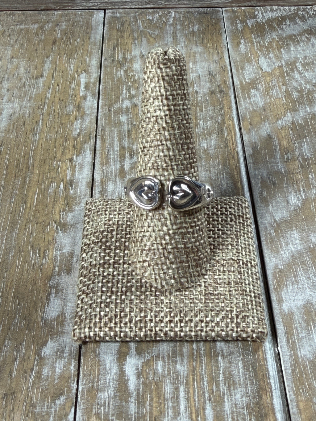 Two Hearts, One Trail Ring  Sterling Silver Double Heart Ring by Sunshine Reeves