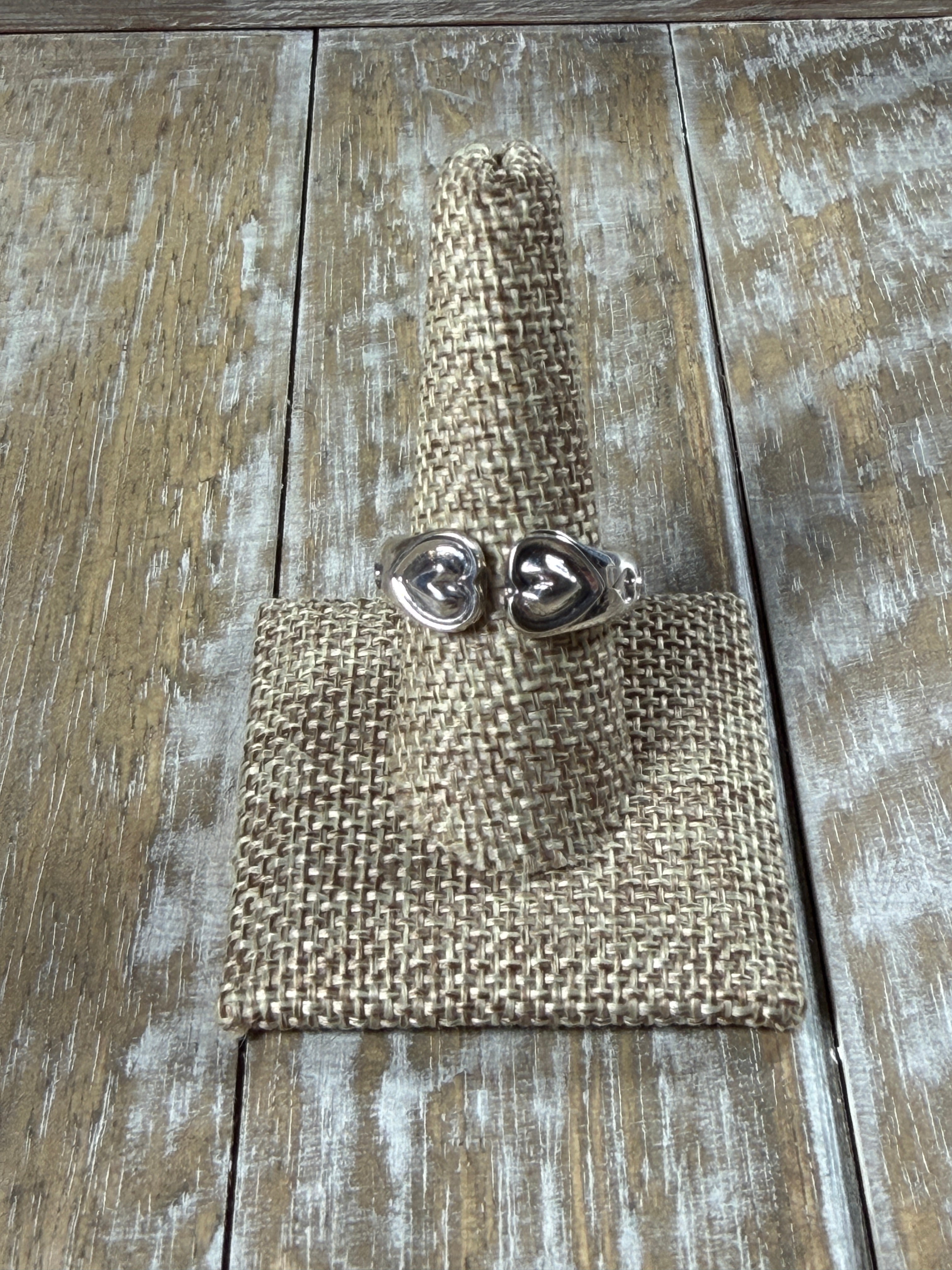 Two Hearts, One Trail Ring  Sterling Silver Double Heart Ring by Sunshine Reeves