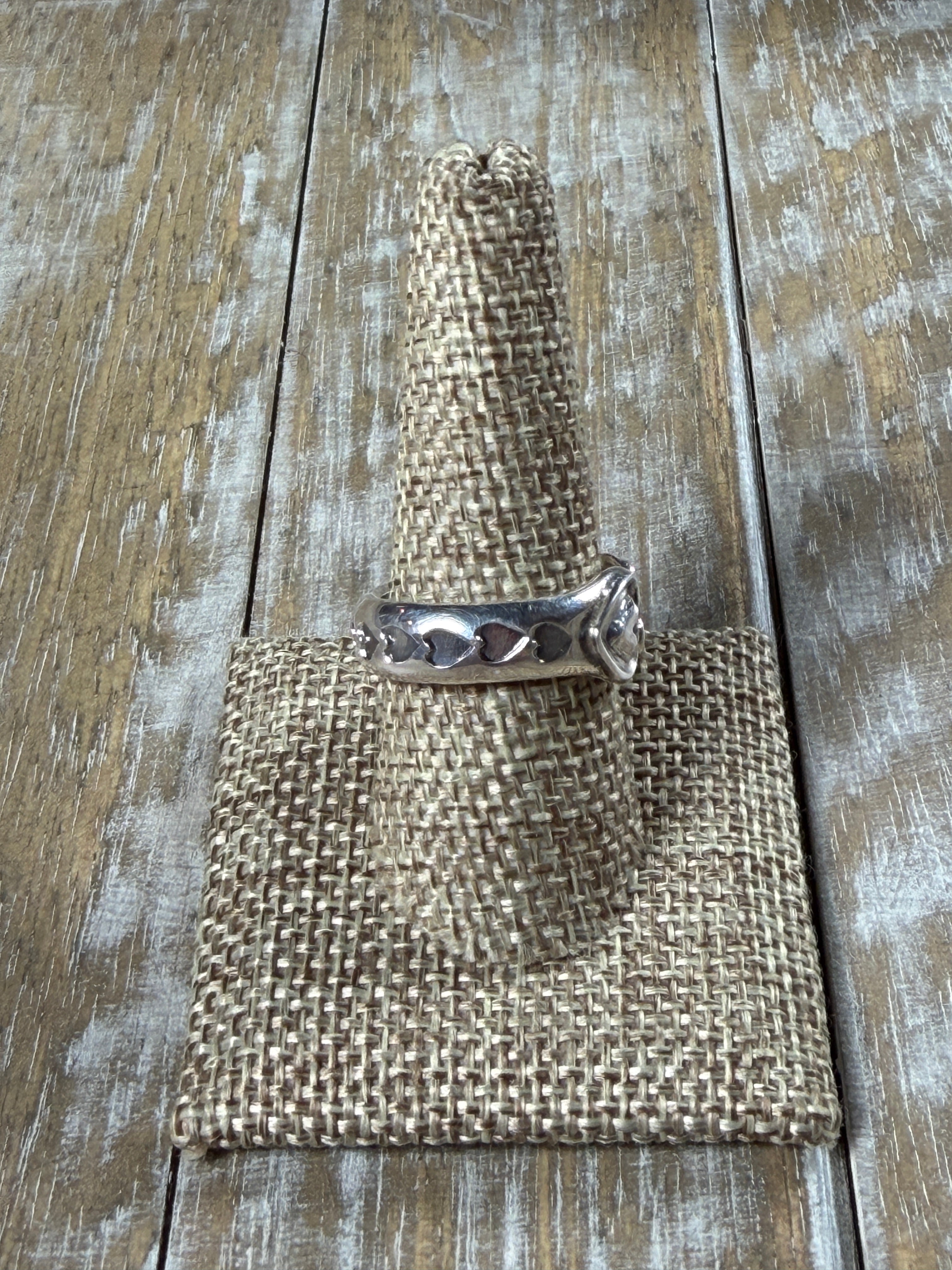 Two Hearts, One Trail Ring  Sterling Silver Double Heart Ring by Sunshine Reeves