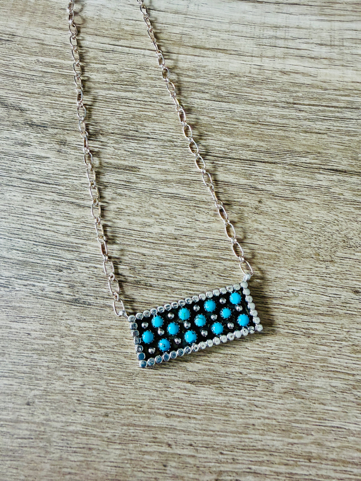 Kenny Lonjose Kingman Turquoise Bar Necklace
