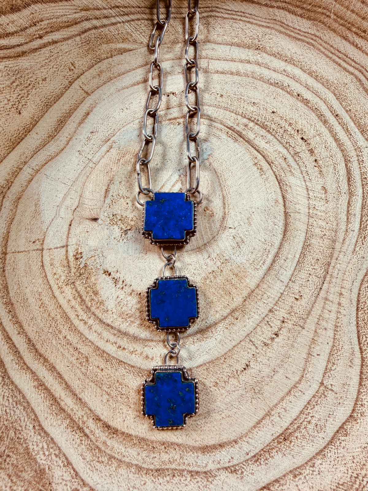 Rosella Paxton Lapis Cross Drop Necklace