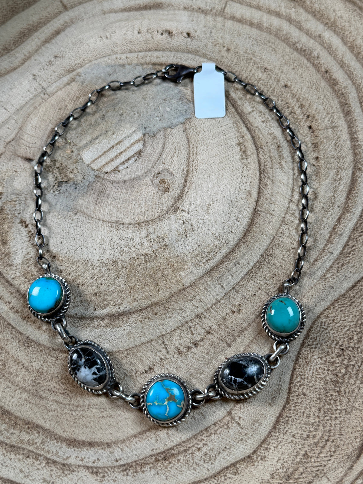 Tillie John White Buffalo & Turquoise Choker — 14"