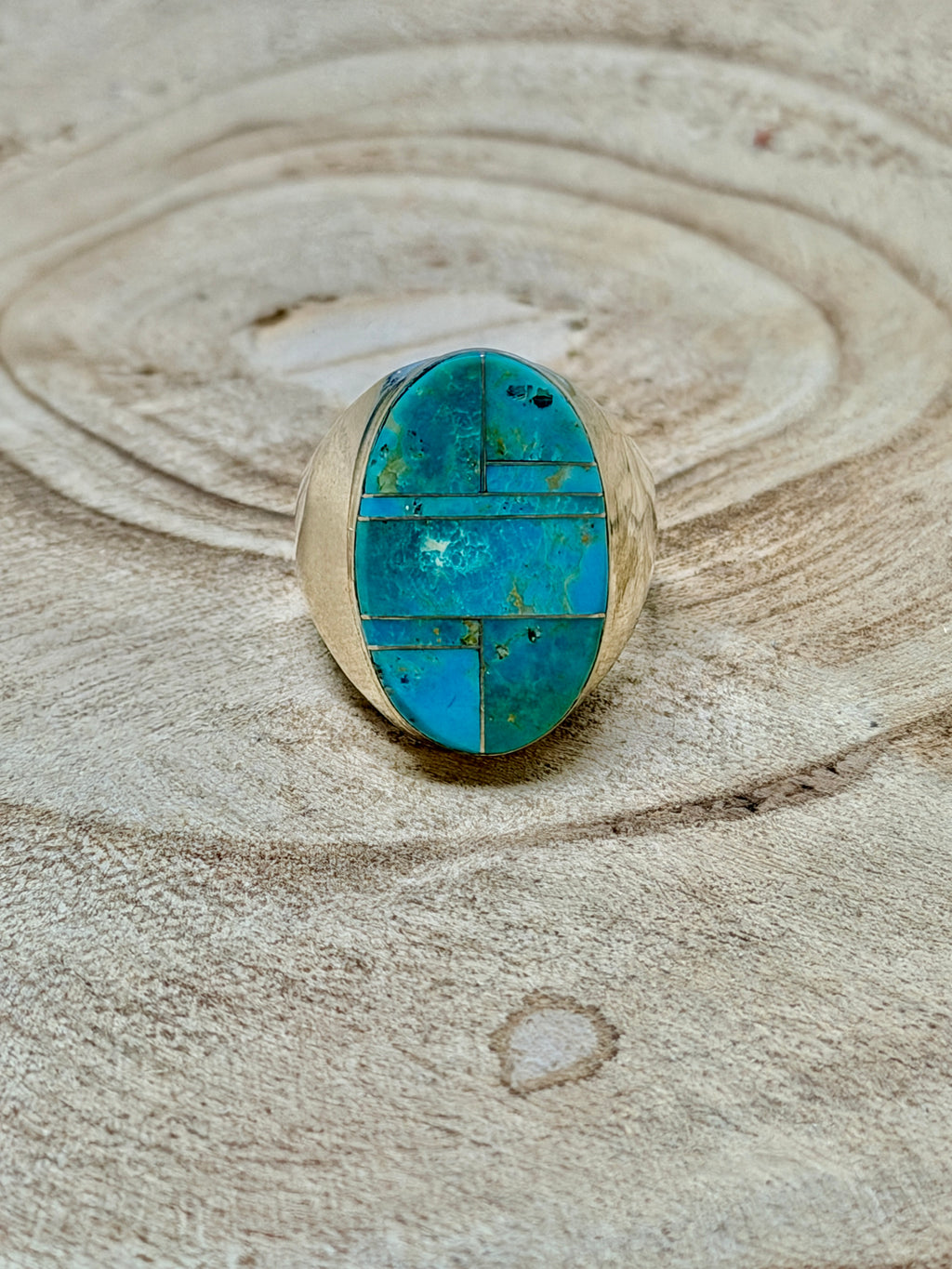 Royston Turquoise Inlay Ring by Wilbert Gray
