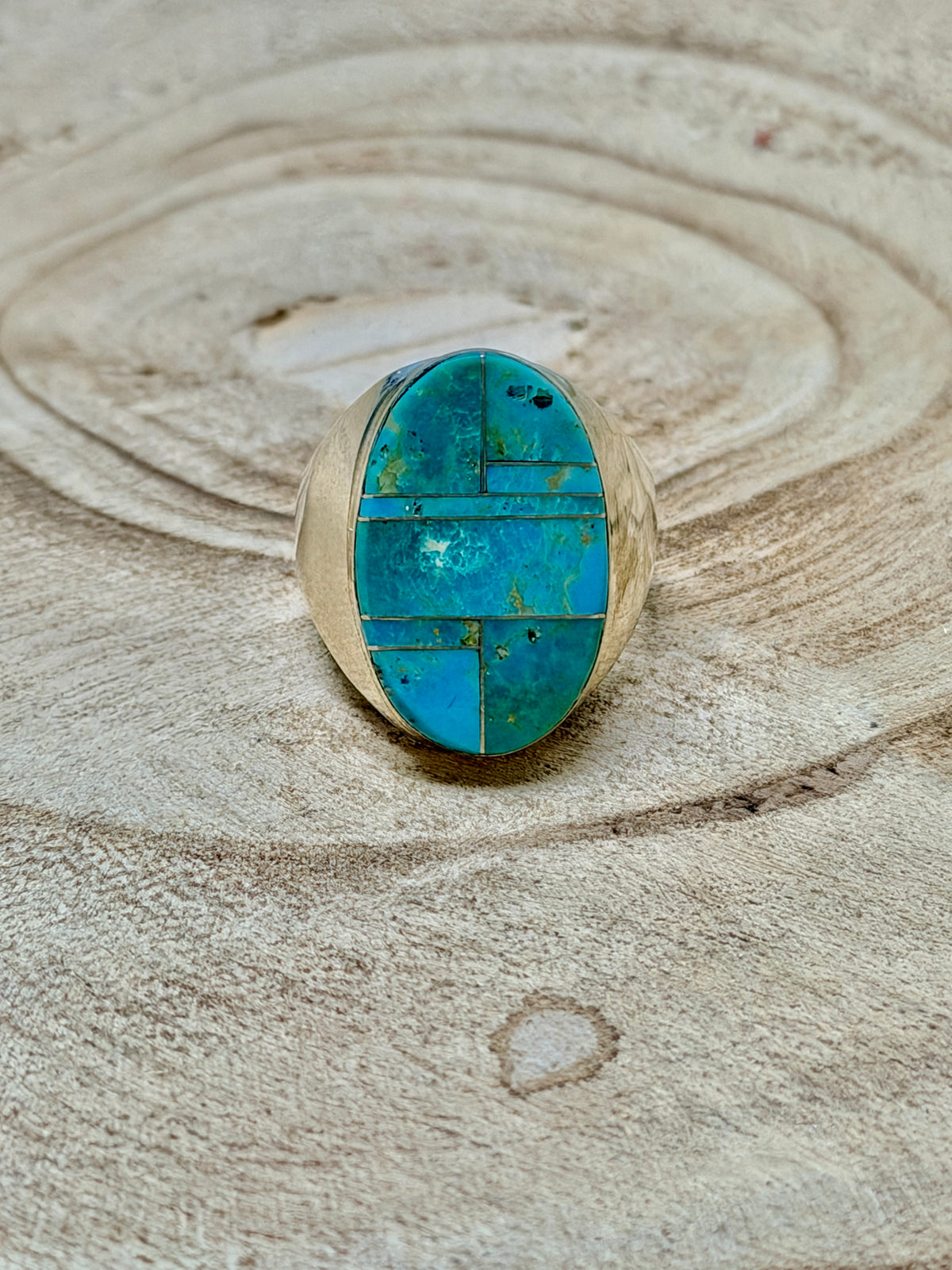 Royston Turquoise Inlay Ring by Wilbert Gray