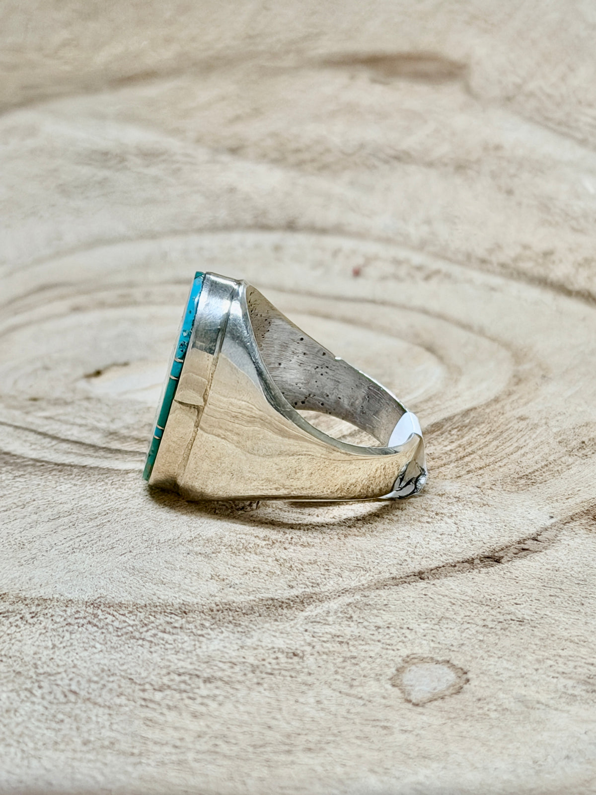 Royston Turquoise Inlay Ring by Wilbert Gray