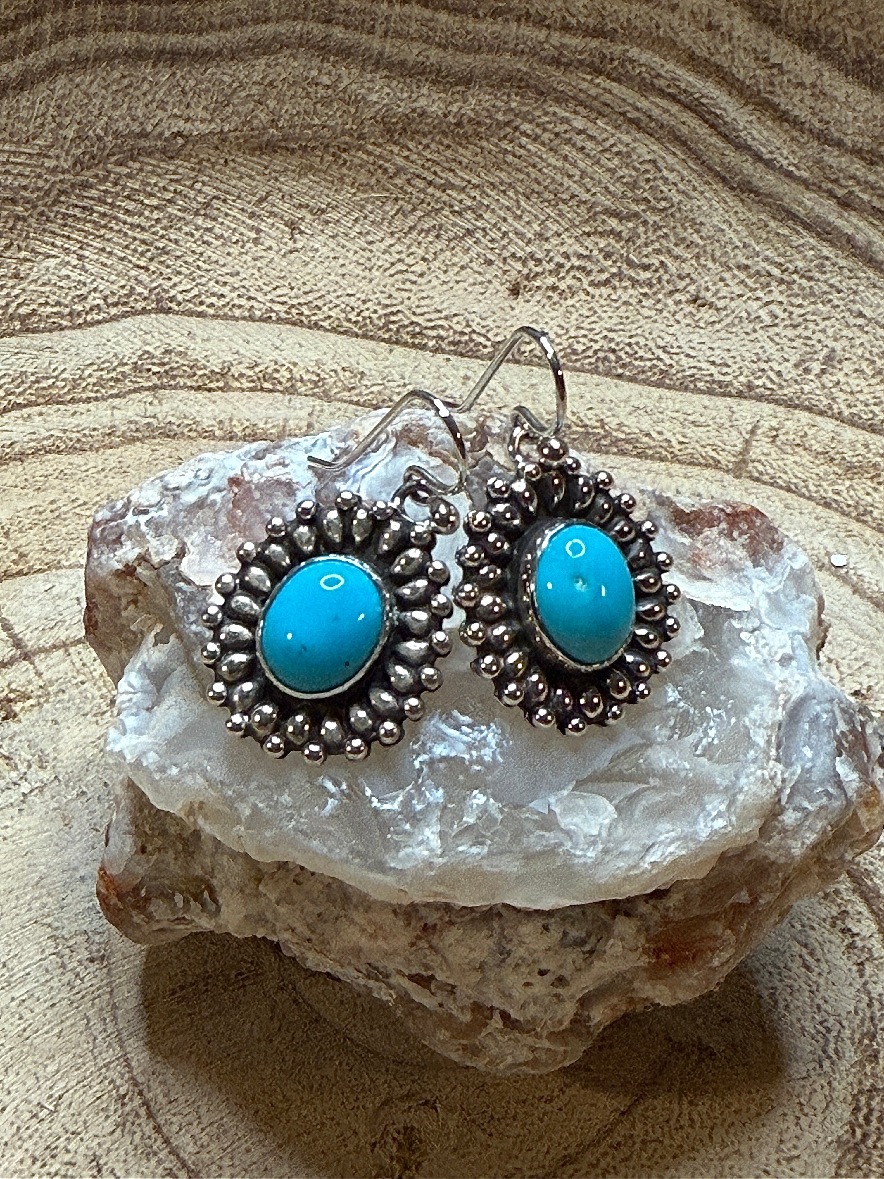 Drop Turquoise Earrings by Victor Coriz