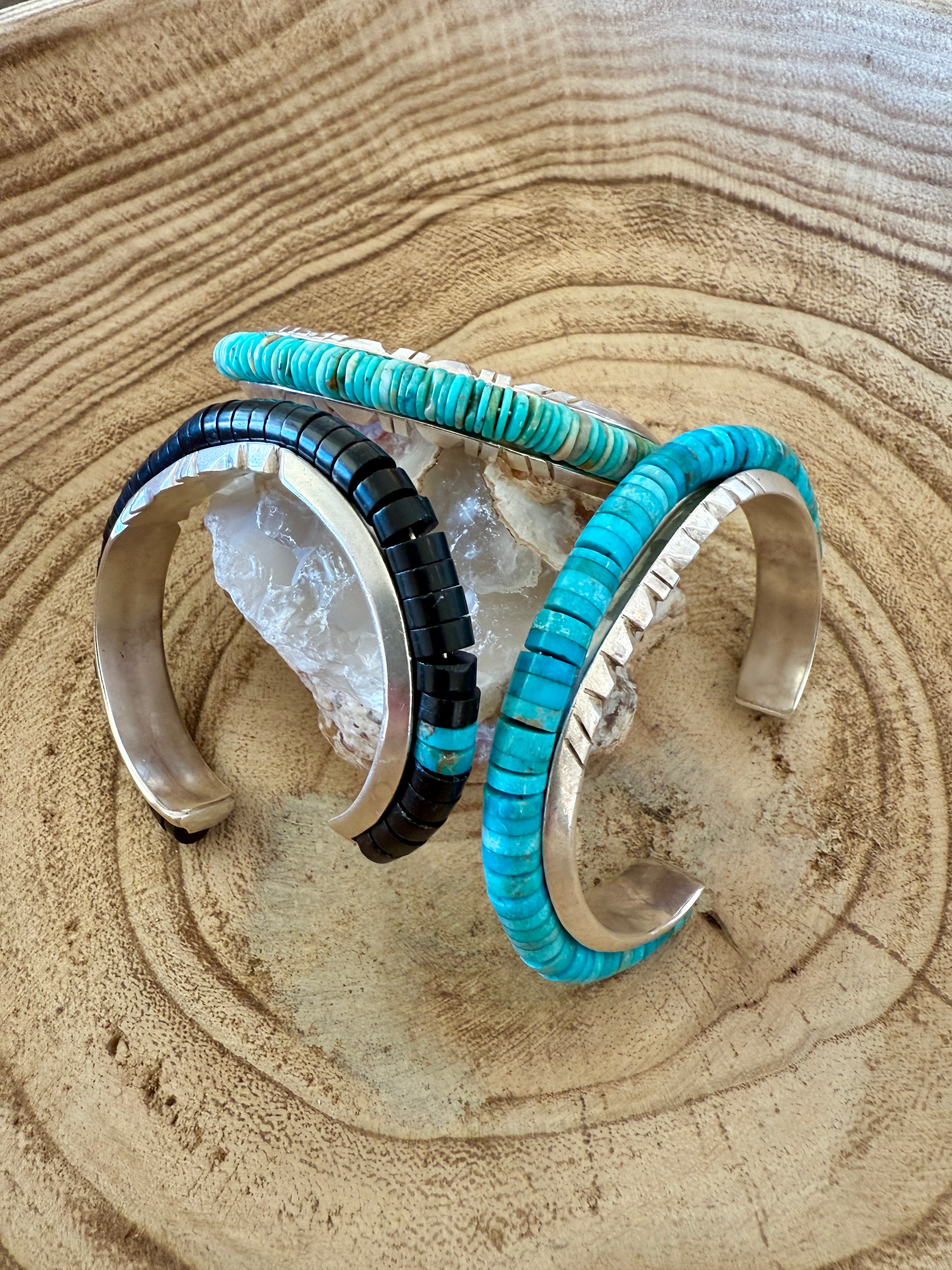 Beaded Sterling Silver Cuffs
