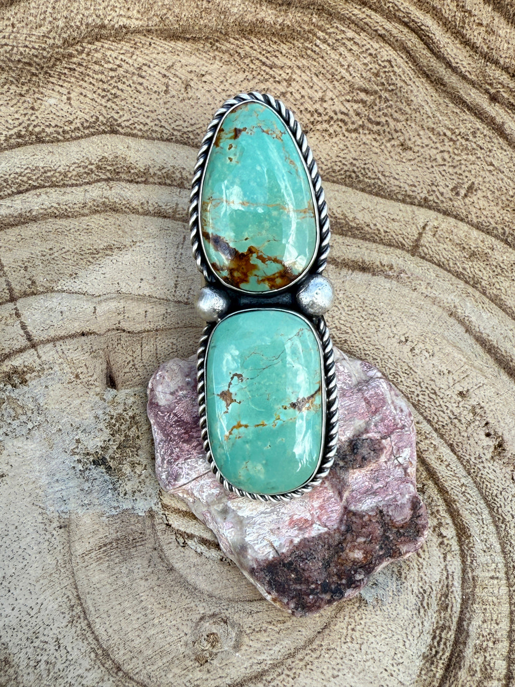Large Two Stone Adjustable Crawler Ring