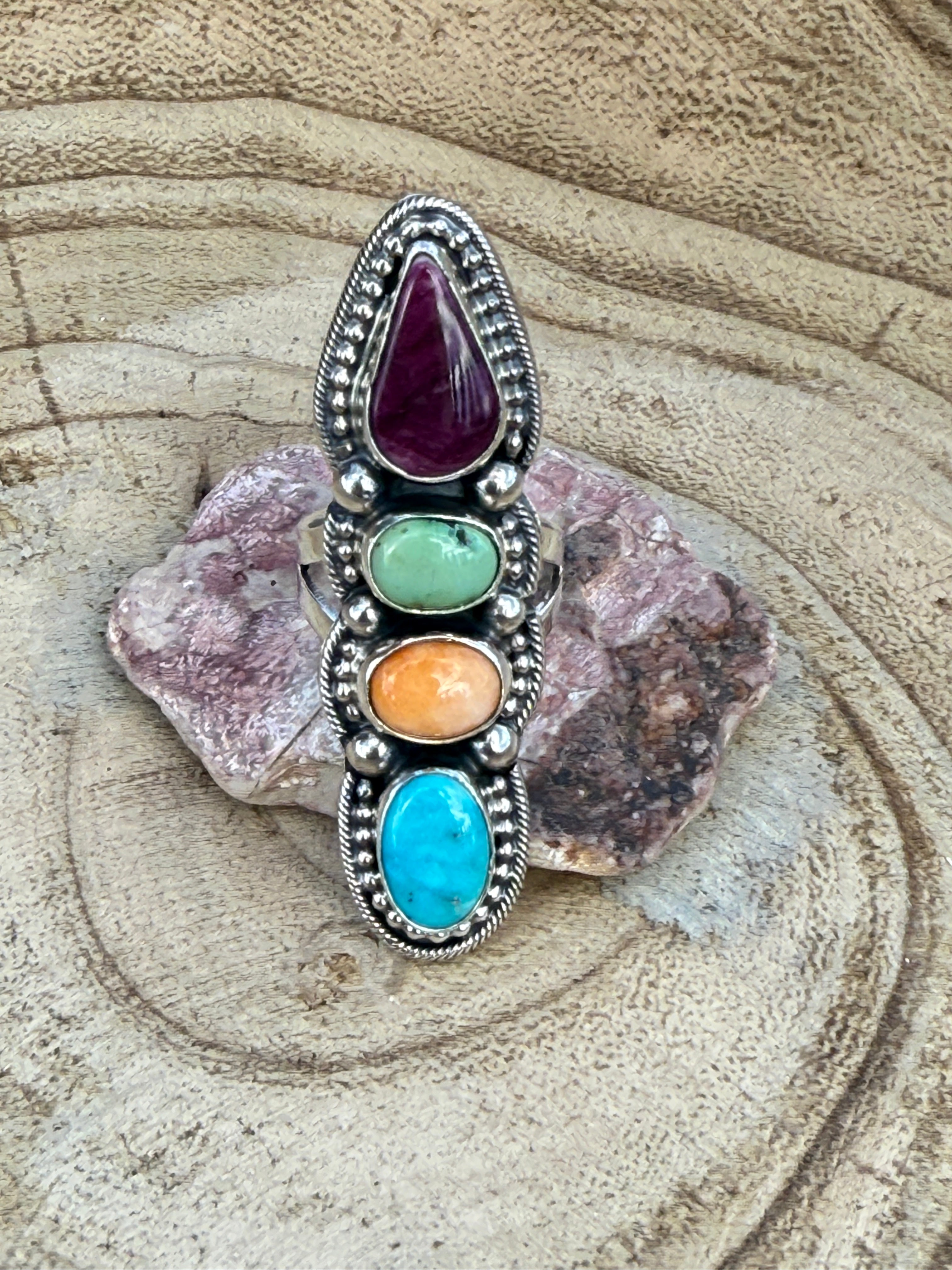 Multi Stone Crawler Ring by B. Johnson