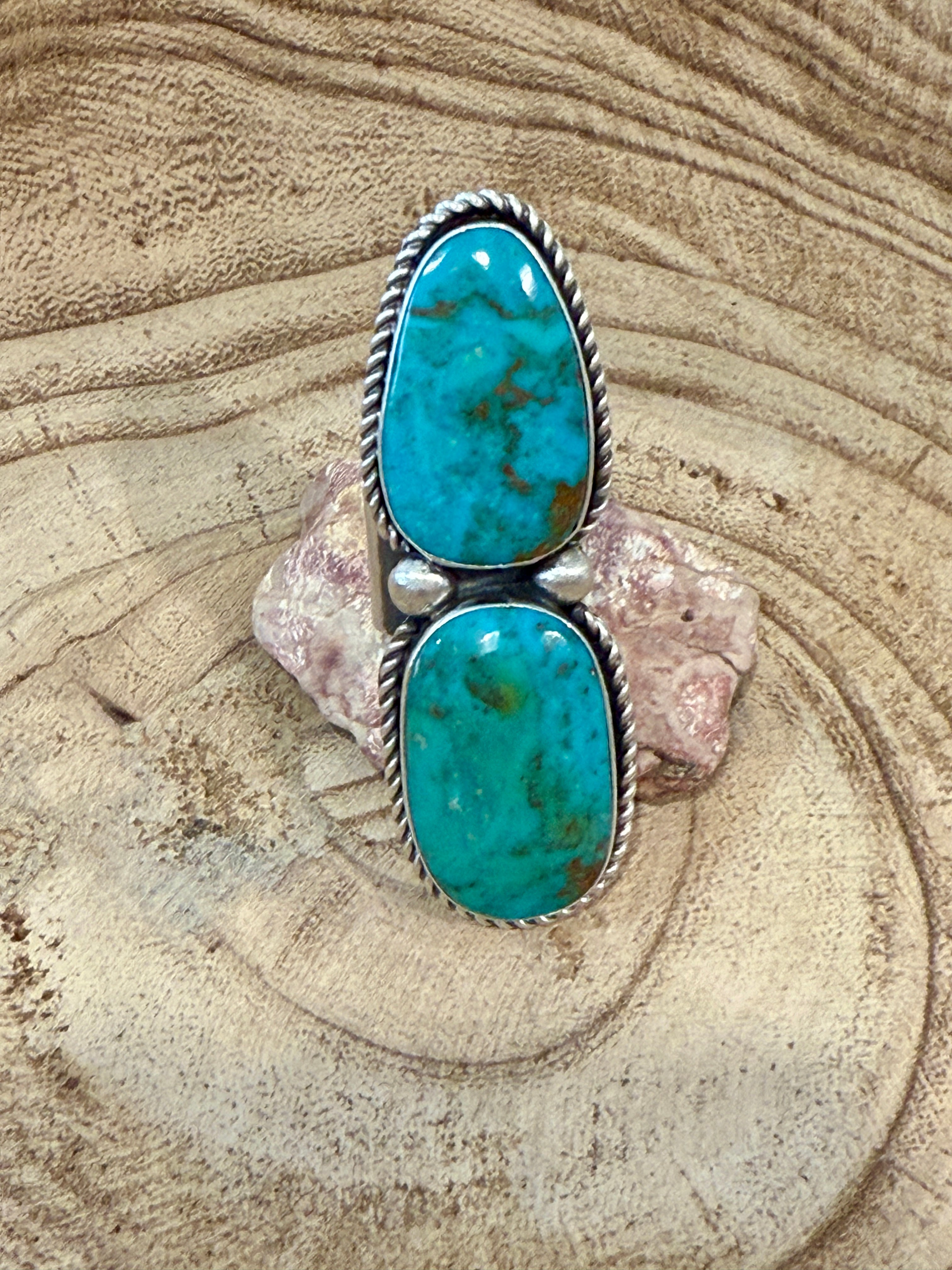 Large Two Stone Adjustable Crawler Ring