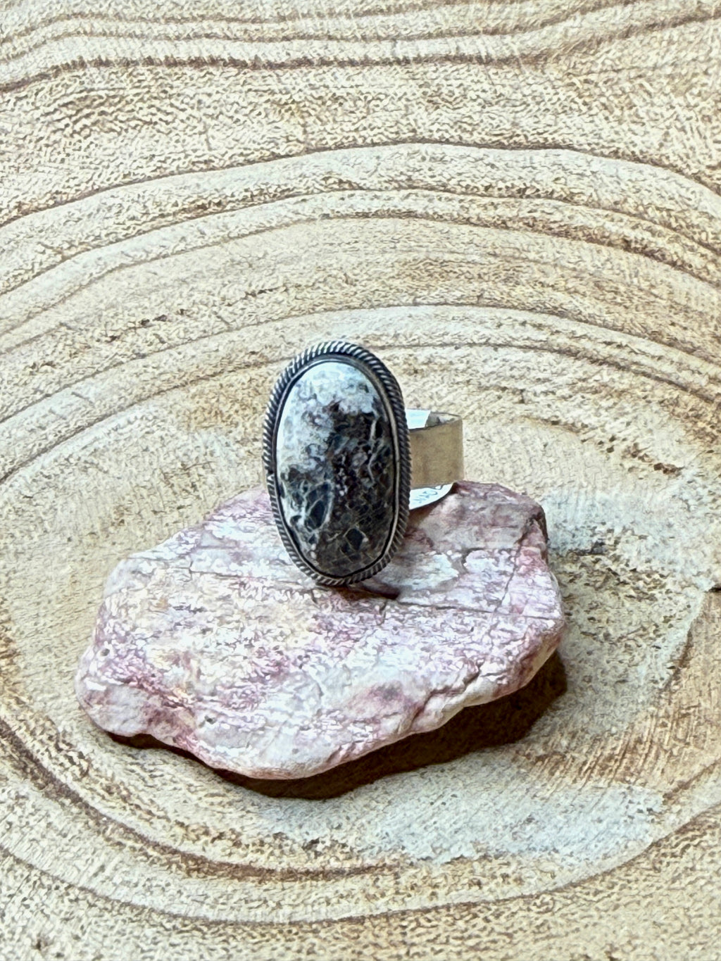 White Buffalo Adjustable Rings by Scott Skeets