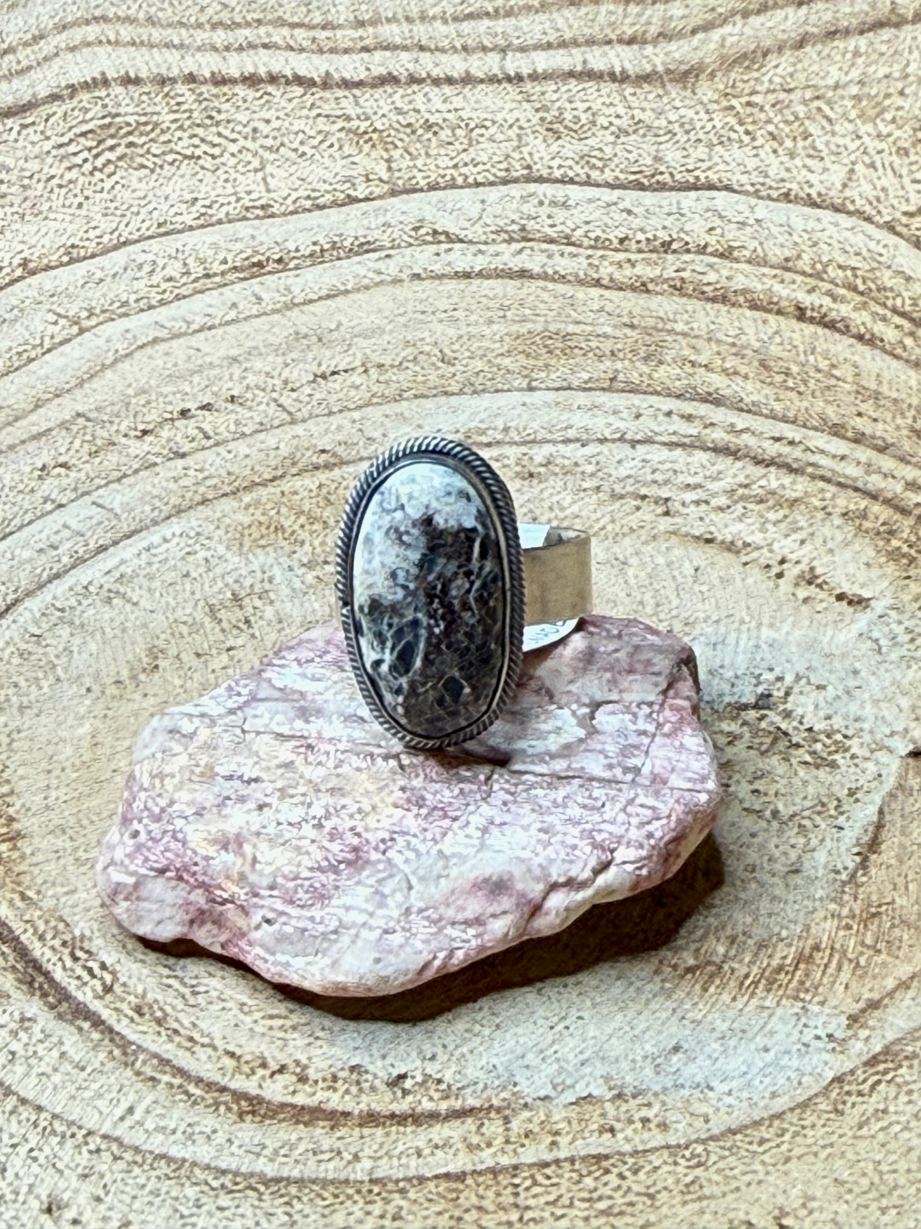 White Buffalo Adjustable Rings by Scott Skeets