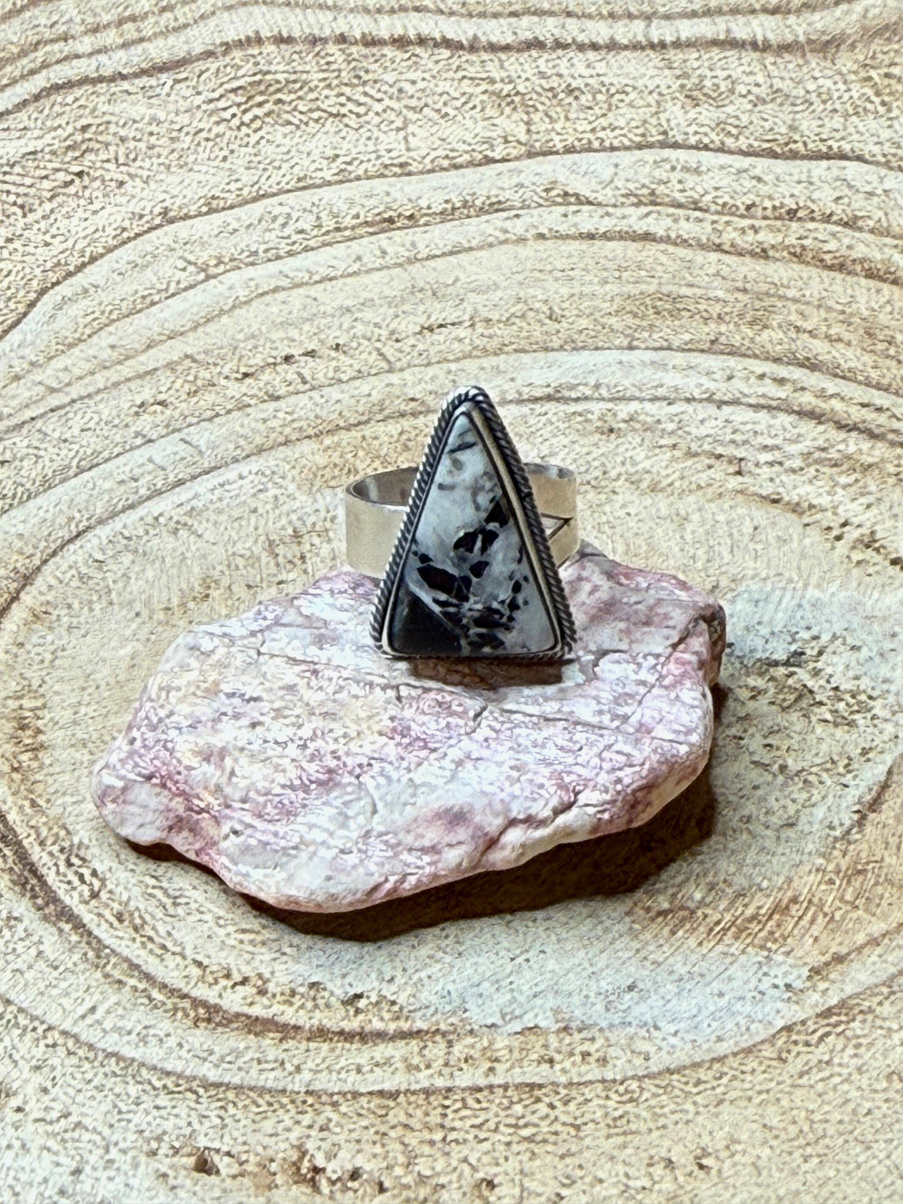 White Buffalo Adjustable Rings by Scott Skeets