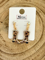 Bling Cowboy Boot Earrings
