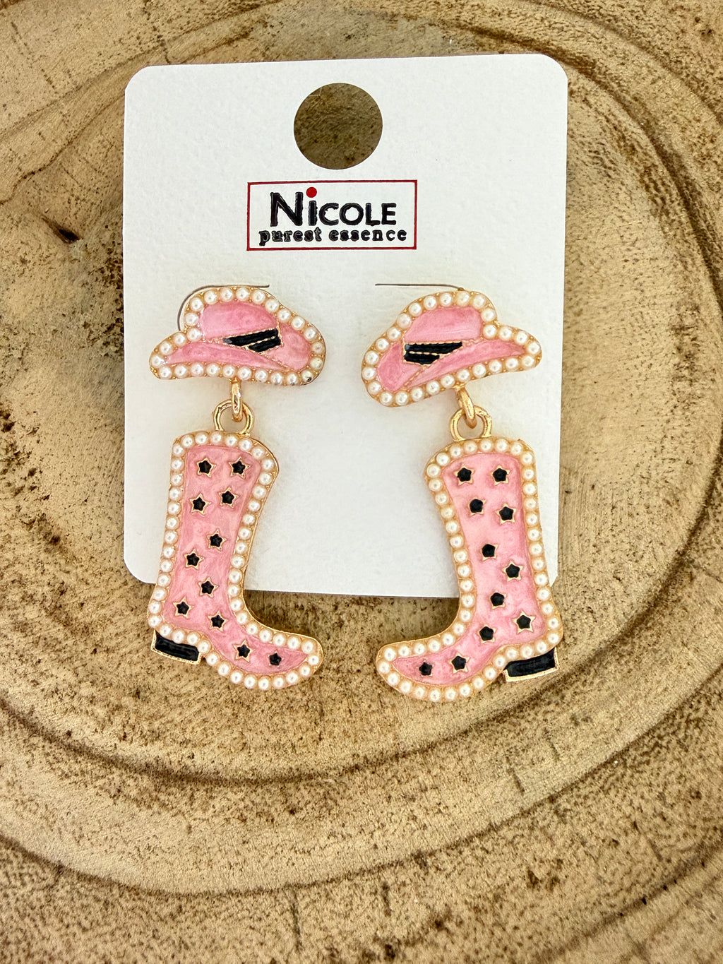 Bling Cowboy Boot Earrings