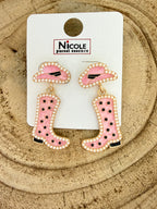 Bling Cowboy Boot Earrings