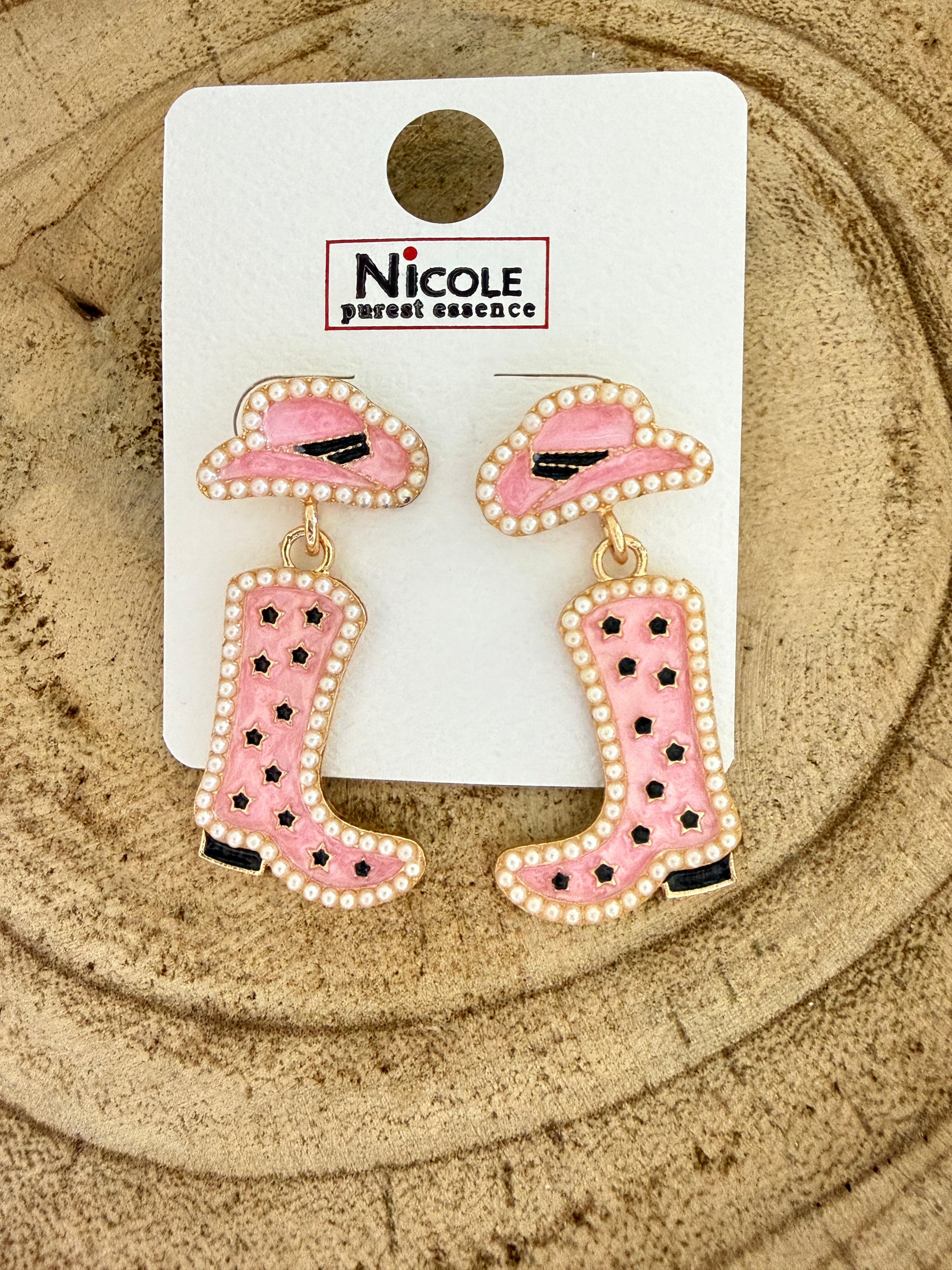 Bling Cowboy Boot Earrings