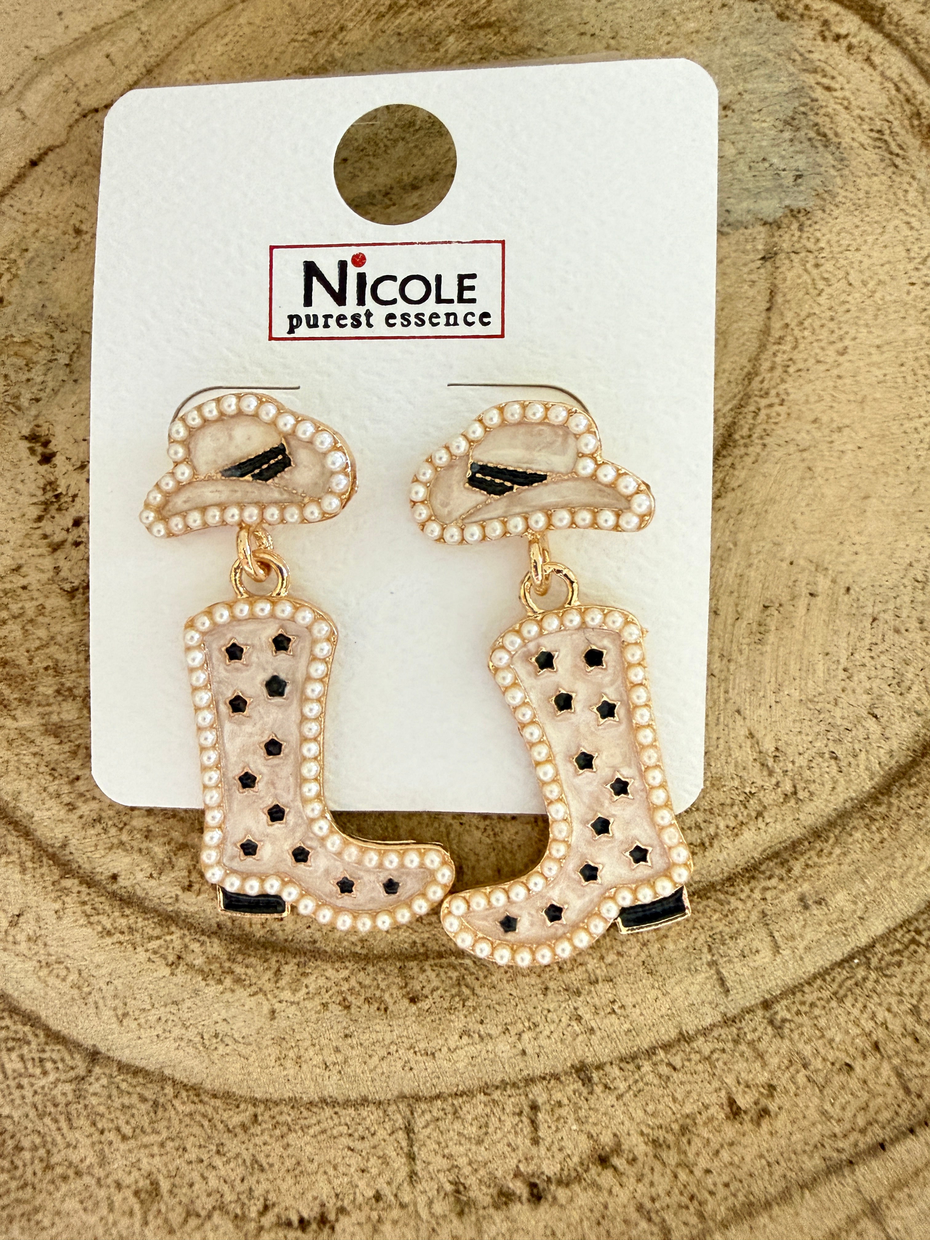 Bling Cowboy Boot Earrings