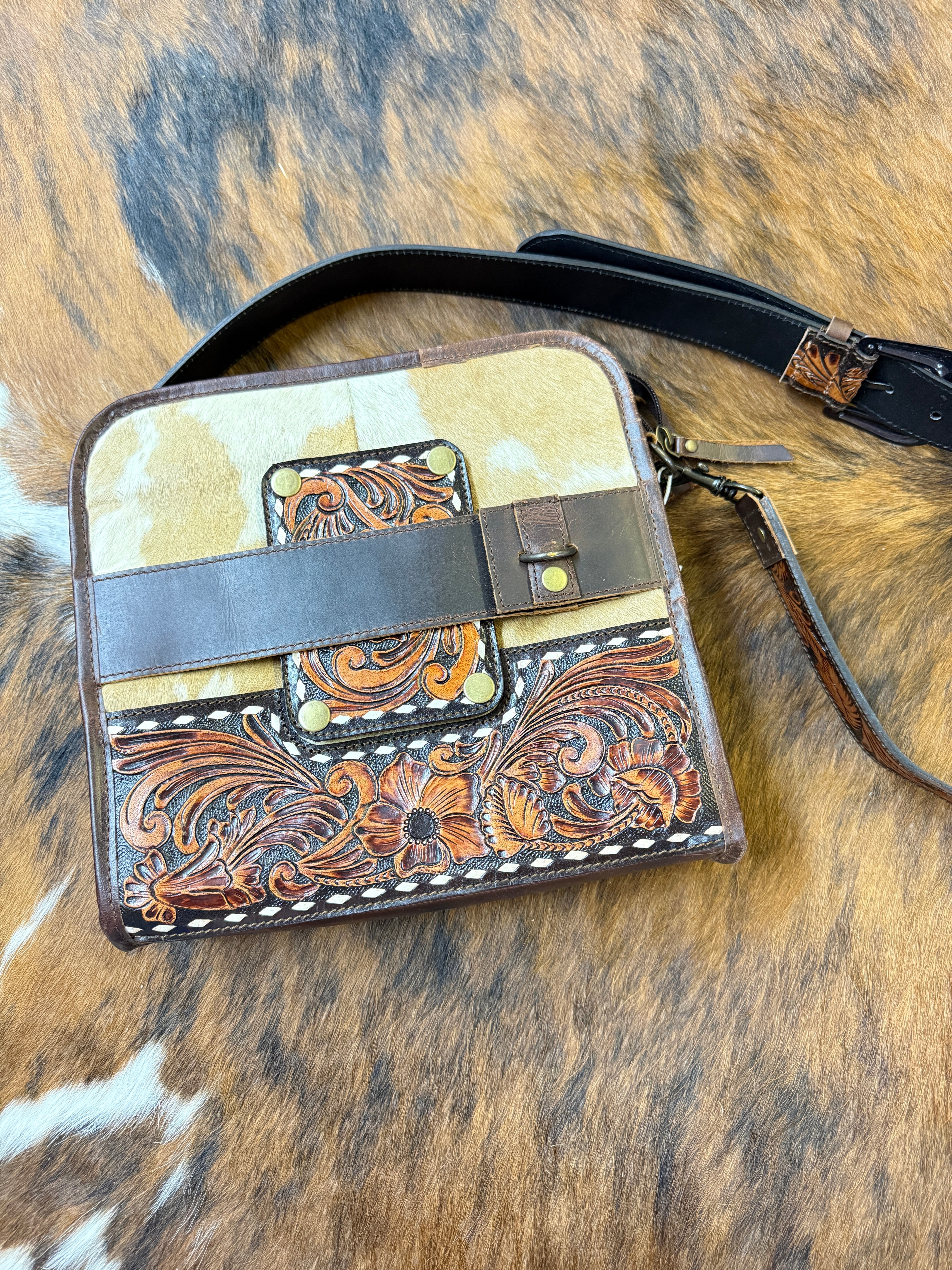 Convertible Cowhide Crossbody Bag
