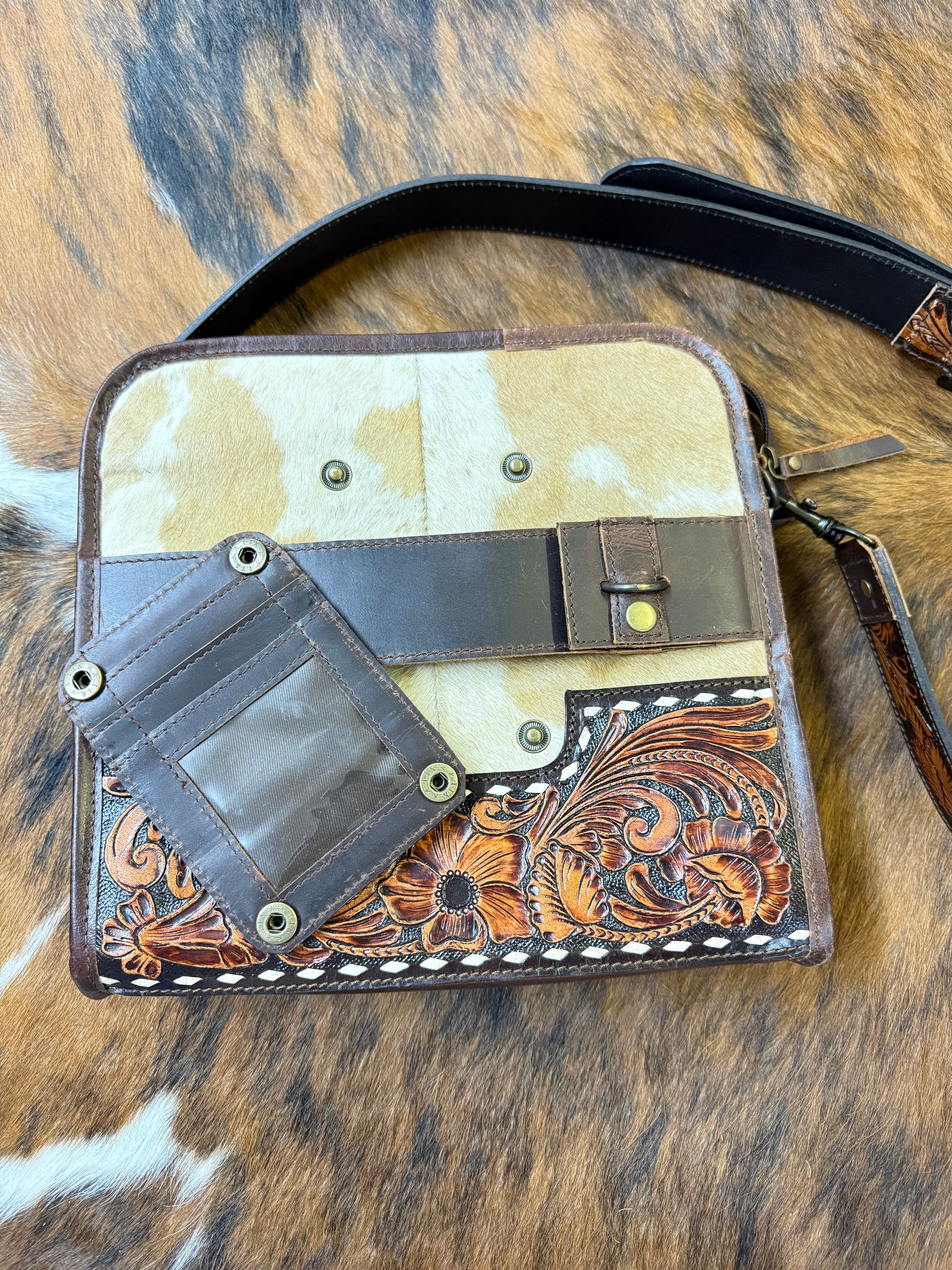Convertible Cowhide Crossbody Bag